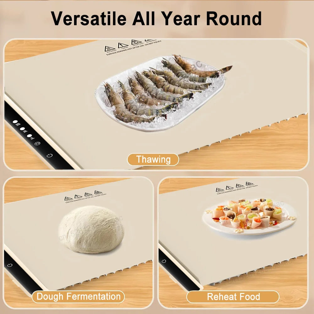 Electric Warming Tray Food Warmer Mat Foldable Warming Pad for Food Portable Electric Warming Tray Silicone Food Warmer Plate